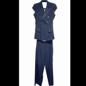 Jean Paul Gaultier Classique Paris Women's Jacket Sleeveless Blazer with Trouser